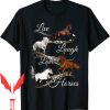 Live Laugh Love T-Shirt Horses Words Quote