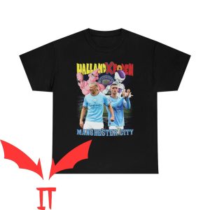 Man City Kappa T-Shirt Erling Haaland Phil Foden Soccer Fan