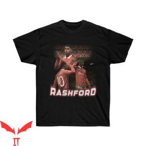 Man United 1990 T-Shirt Rashford MU Football Retro Bootleg