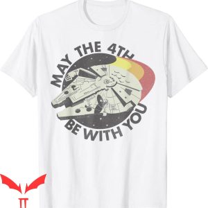 May The Fourth Be With You T-Shirt Millennium Falcon Retro