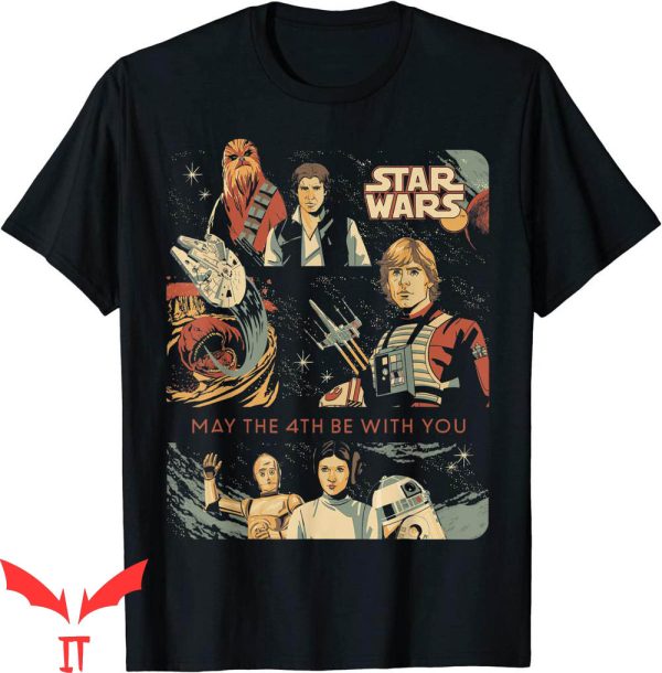 May The Fourth Be With You T-Shirt Star Wars Vintage Art