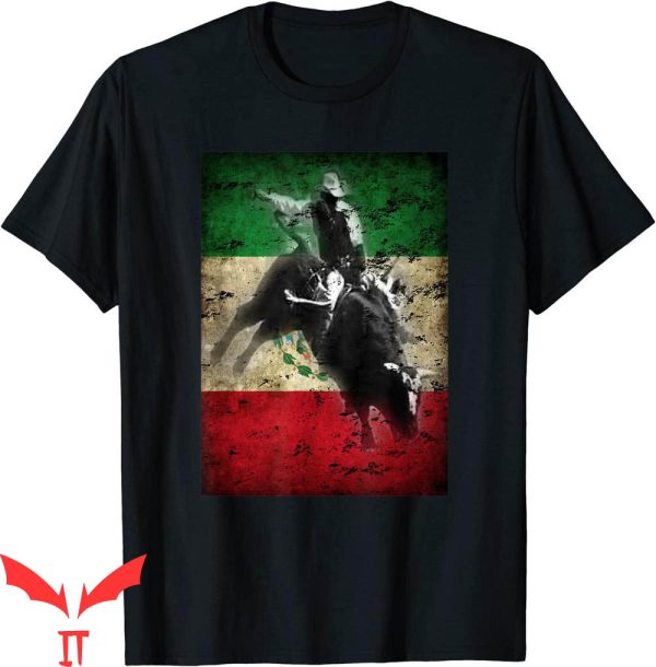 Mexican Cowboy T-Shirt Mexico Bull-Riding For Men Ranch Ride