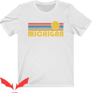 Michigan State Vintage T Shirt Michigan T Shirt Retro Sunset