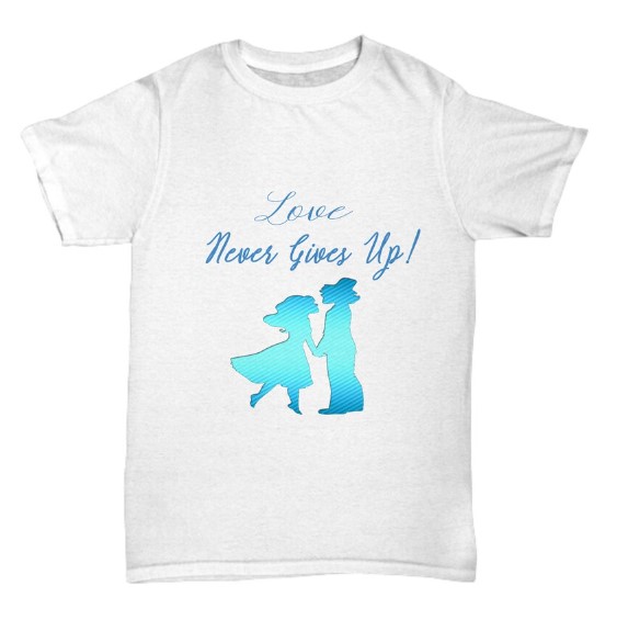 Moments In Love Sample T Shirt Love Never Gives Up Couple