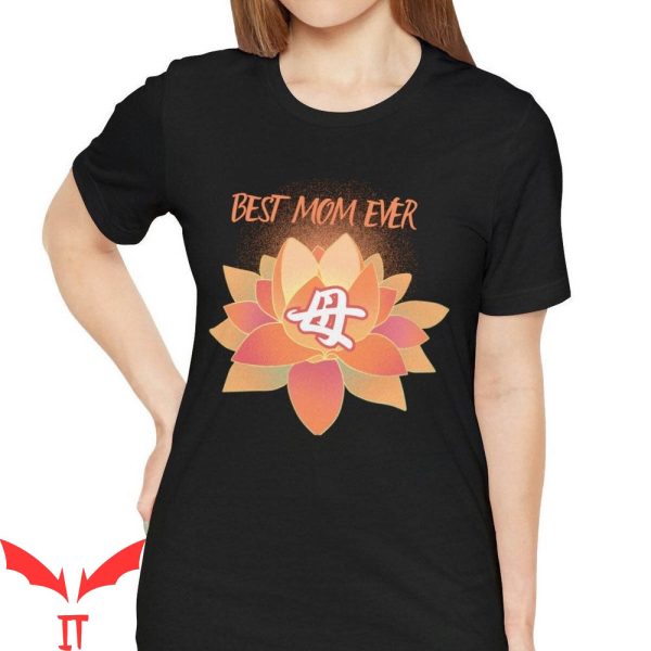 Mother In Japanese T-Shirt Best Mom Ever Orange Lotus Flower