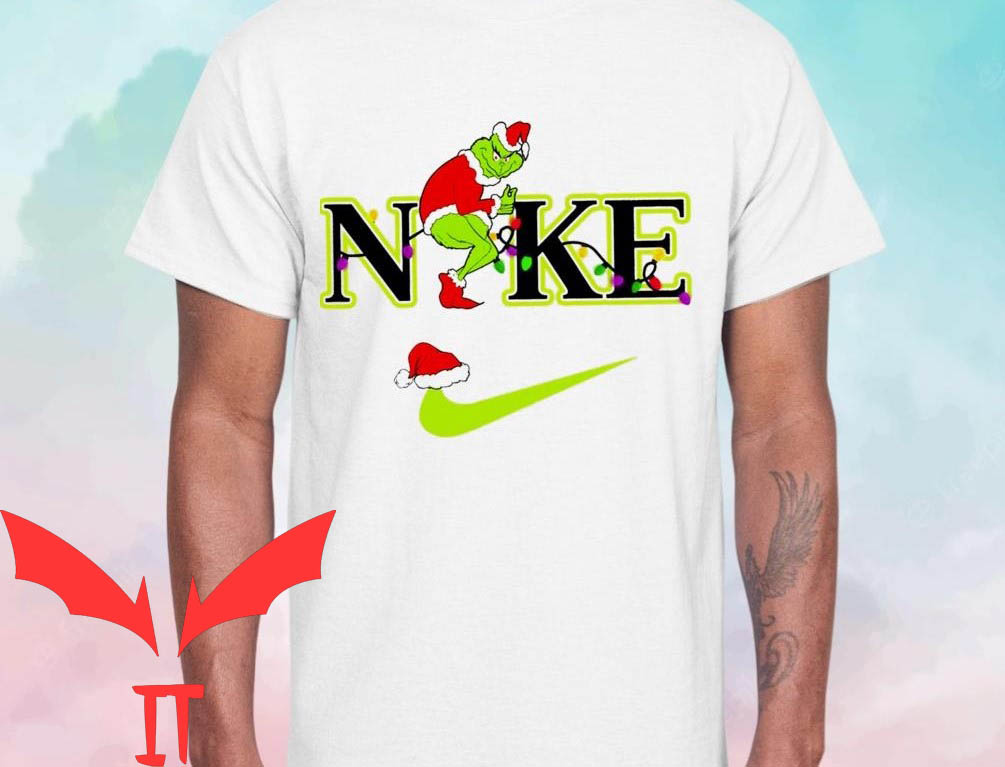 Nike Grinch T-Shirt Festive Funny Xmas Santa Grinch Tee