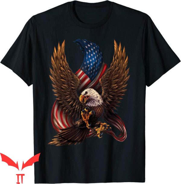 Patriotic T-Shirt American Eagle And Flag 4th Of July