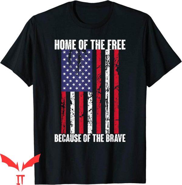 Patriotic T-Shirt American Flag Veteran Home Of The Free