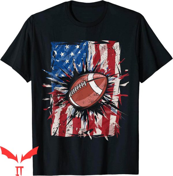 Patriotic T-Shirt Football 4th Of July USA American Flag