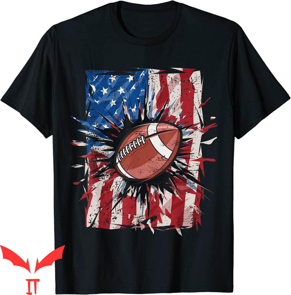 Patriotic T-Shirt Football 4th Of July USA American Flag