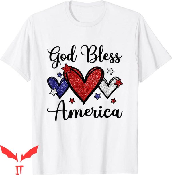 Patriotic T-Shirt God Bless America USA Flag Christians