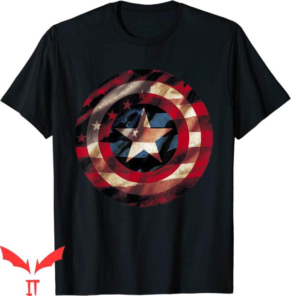 Patriotic T-Shirt Marvel Comics Captain America Flag Fill