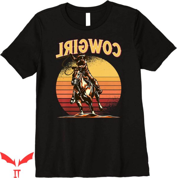 Reverse Cowgirl T-shirt Country Funny Retro Riding Horse