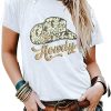 Reverse Cowgirl T-shirt Country Rodeo Western Hat Leopard