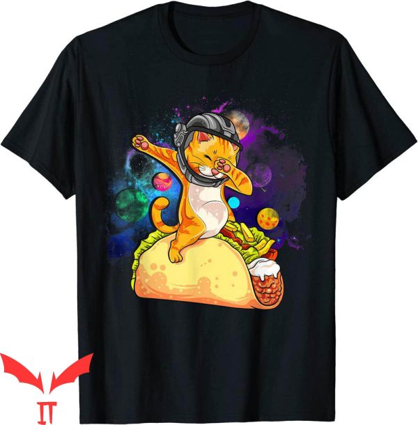 Taco Cat T-Shirt Funny Dabbing Cat Astronaut In Space Riding