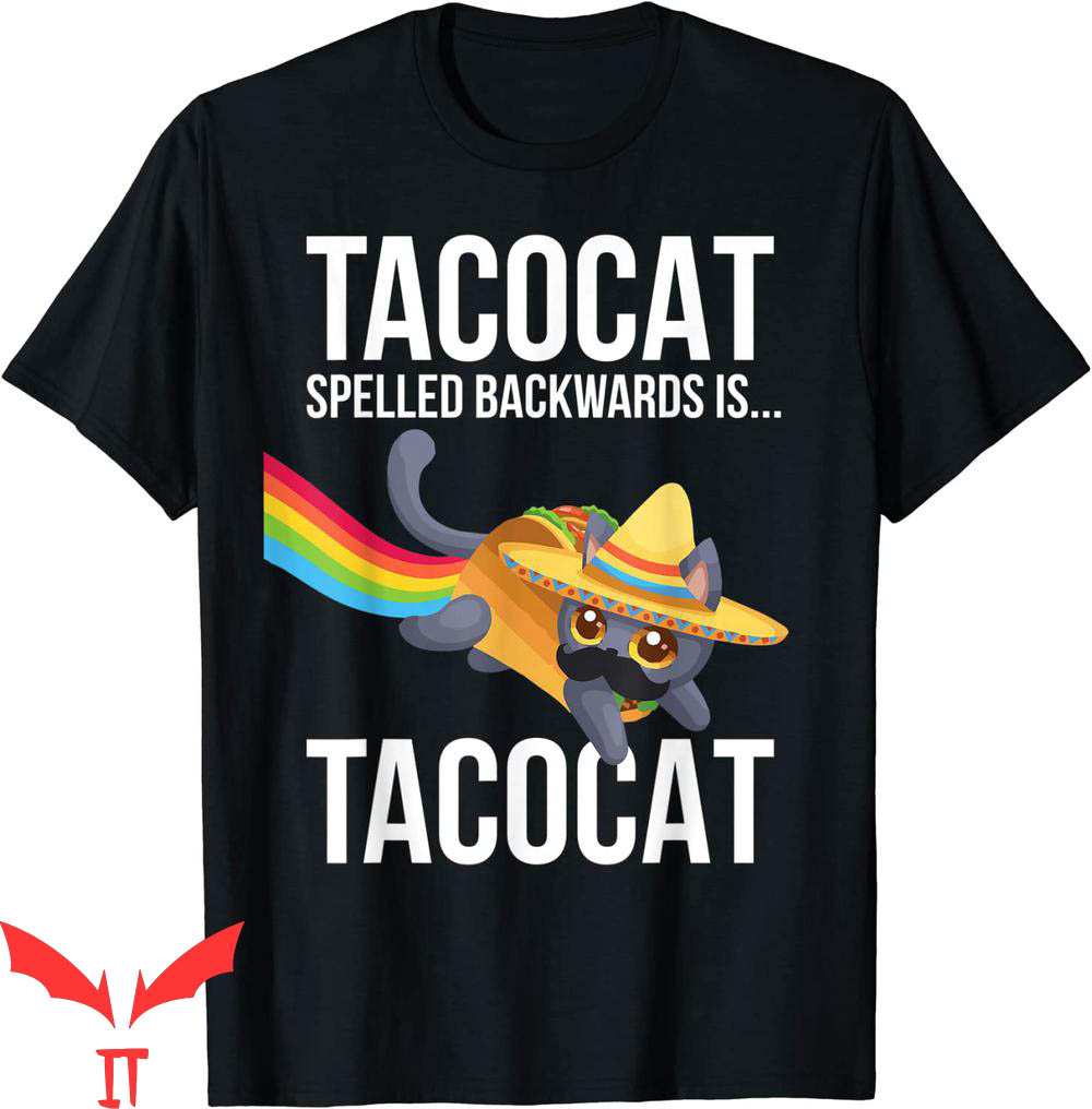 Taco Cat T-Shirt Spelled Backwards Palindrome Funny Cat