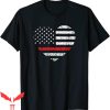 Thin Red Line T-Shirt Firefighter Fireman Support Heart