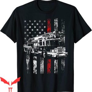 Thin Red Line T-Shirt Fireman American Flag Firefighter
