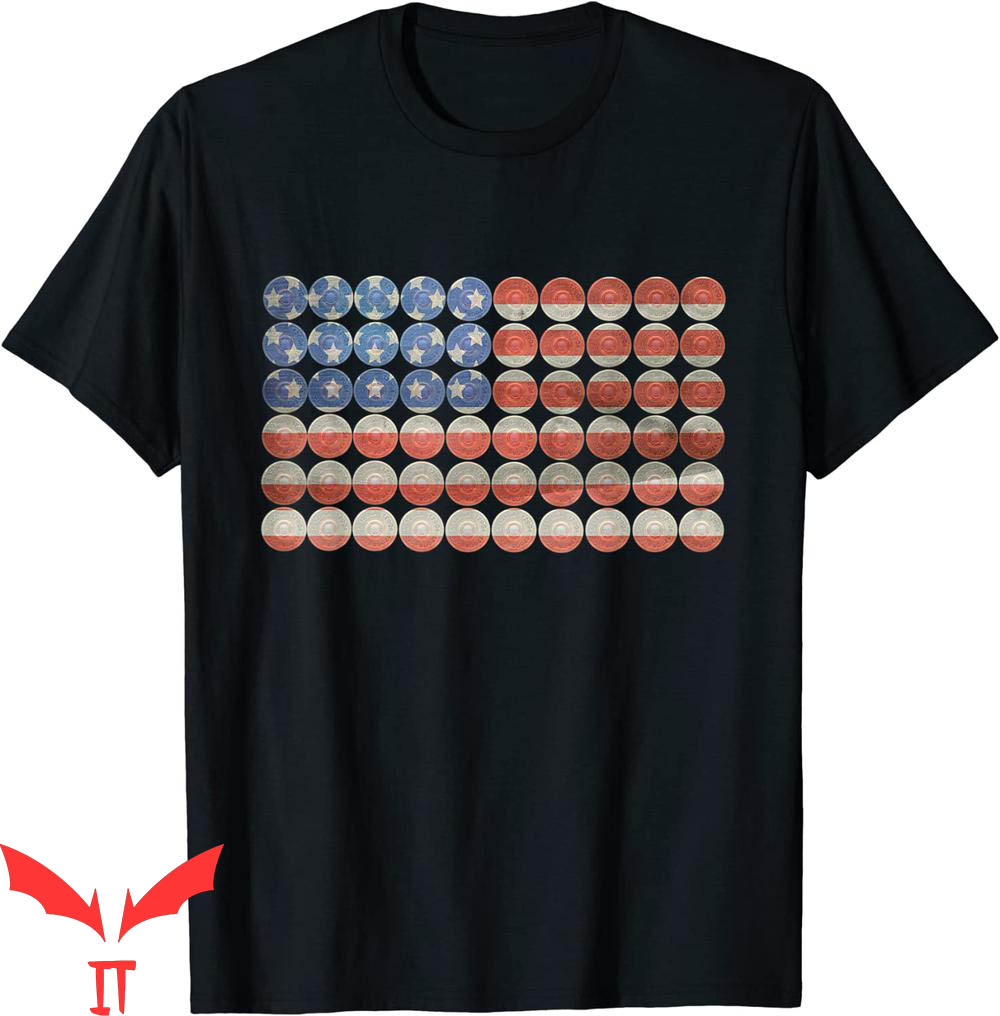 Trap Shooting T-Shirt American Flag Shotgun Shells Hunting