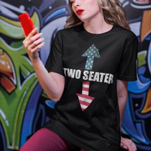 Two Seater T-shirt Funny Joke American Flag Becoming Too Fat