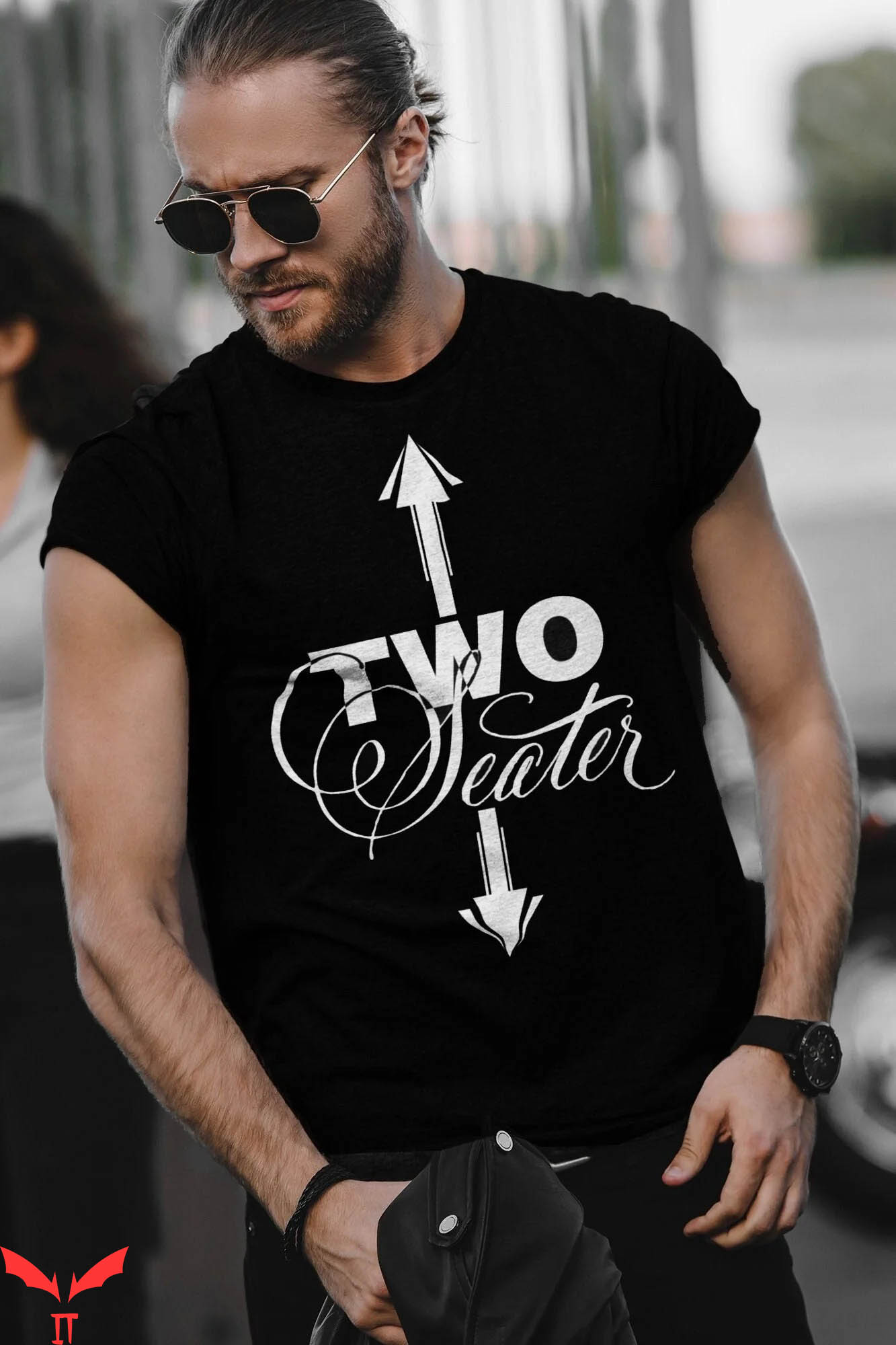 Two Seater T-shirt Funny Joke Becoming Too Fat Typography Two Seater T-shirt Funny Joke Becoming Too Fat Typography