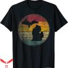Vintage Michigan T-Shirt Distressed Retro Style Silhouette