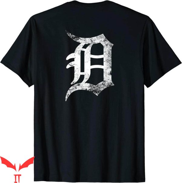 Vintage Michigan T-Shirt Letter D Detroit 313 Area Code