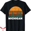 Vintage Michigan T-Shirt Retro Sunset MI State Gift