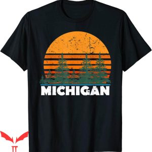 Vintage Michigan T-Shirt Retro Sunset MI State Gift