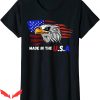 Women’s Patriotic Made In USA T-Shirt Bald Eagle Flag Tattoo