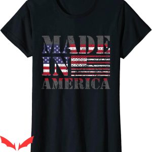 Women’s Patriotic Made In USA T-Shirt Born Raised American