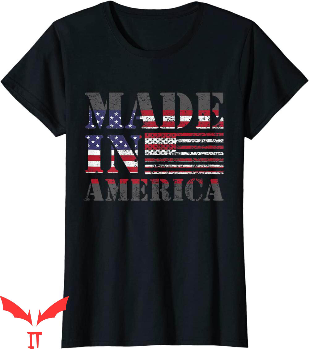 Women's Patriotic Made In USA T-Shirt Born Raised American