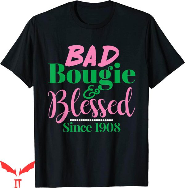 Zeta Tau Alpha T-Shirt Bad Bougie Blessed With Pearls