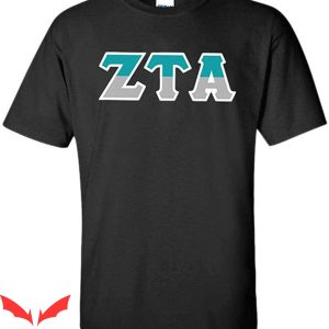Zeta Tau Alpha T-Shirt ZTA Two Tone Greek Lettered