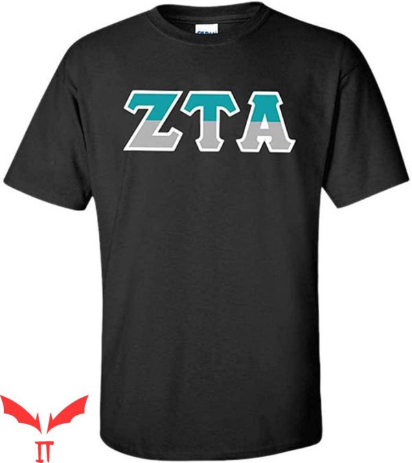 Zeta Tau Alpha T-Shirt ZTA Two Tone Greek Lettered