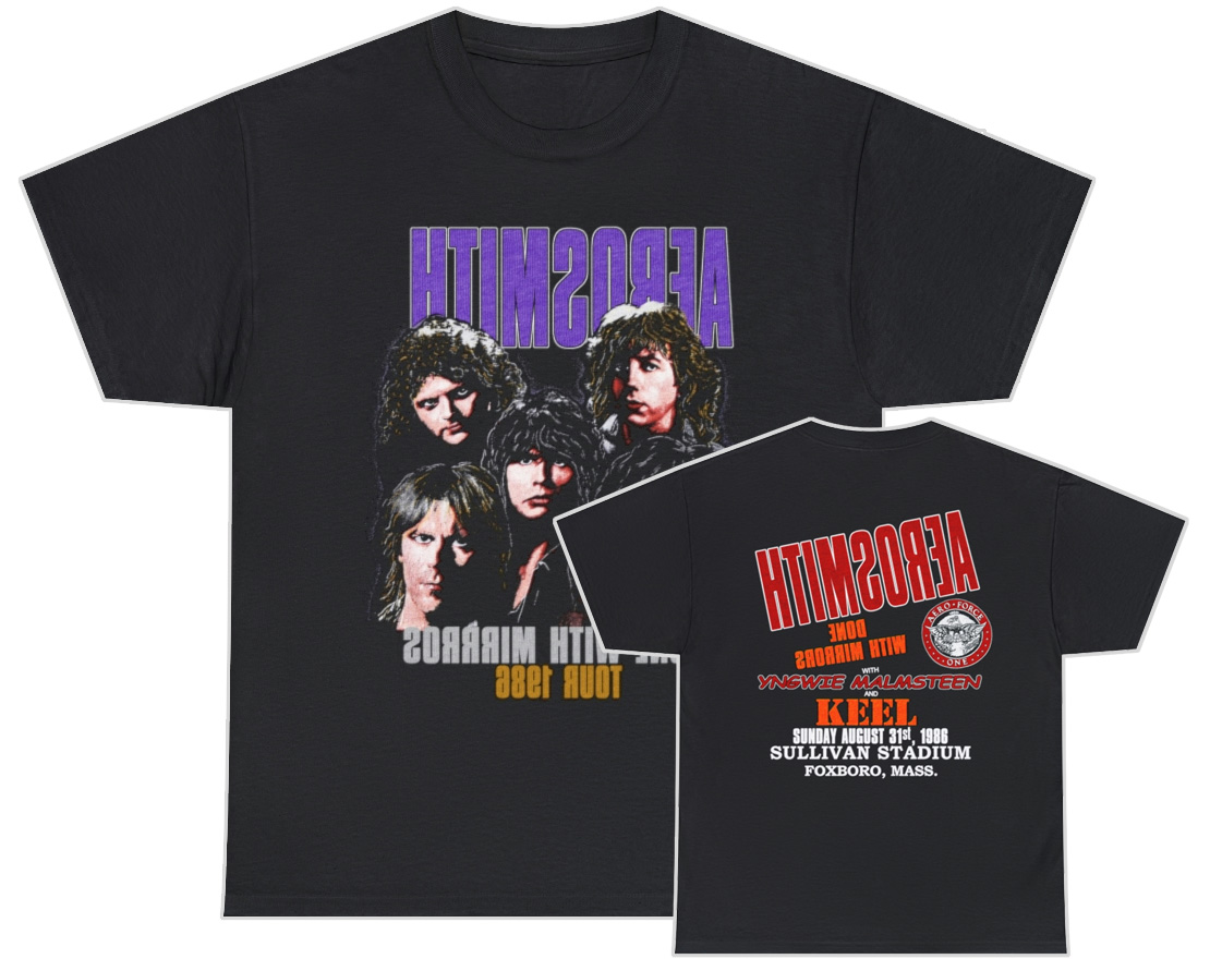 Aerosmith 1986 Done With Mirrors Tour August 31st Sullivan Stadium Event Shirt Aerosmith 1986 Done With Mirrors Tour August 31st Sullivan Stadium Event Shirt