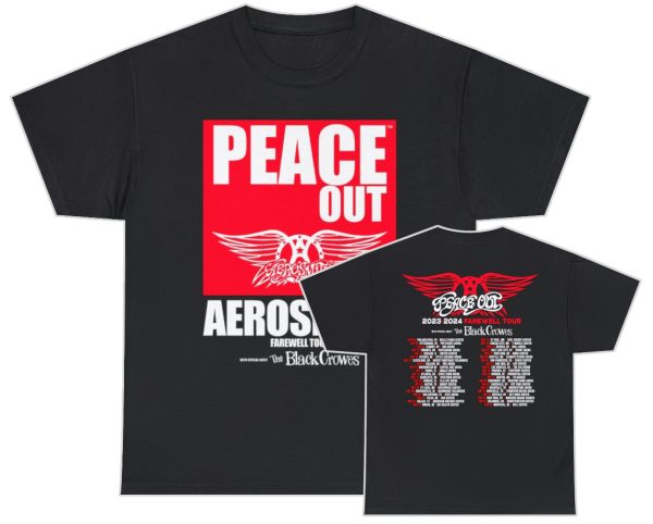 Aerosmith 2023 – 2024 Peace Out Farewell Tour with The Black Crowes Tour Shirt