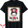 Baseball Nana T-Shirt Bleached Messy Bun Game Day Mother Day