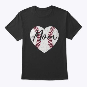 Baseball Softball Heart Mom Mother’s Day Gift Mommy Mama T-Shirt