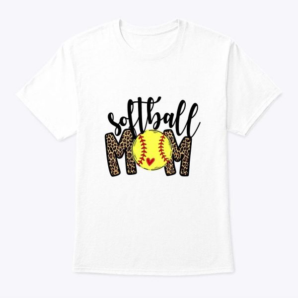 Baseball Softball Mom Leopard Mother’s Day Mother Mama Women T-Shirt