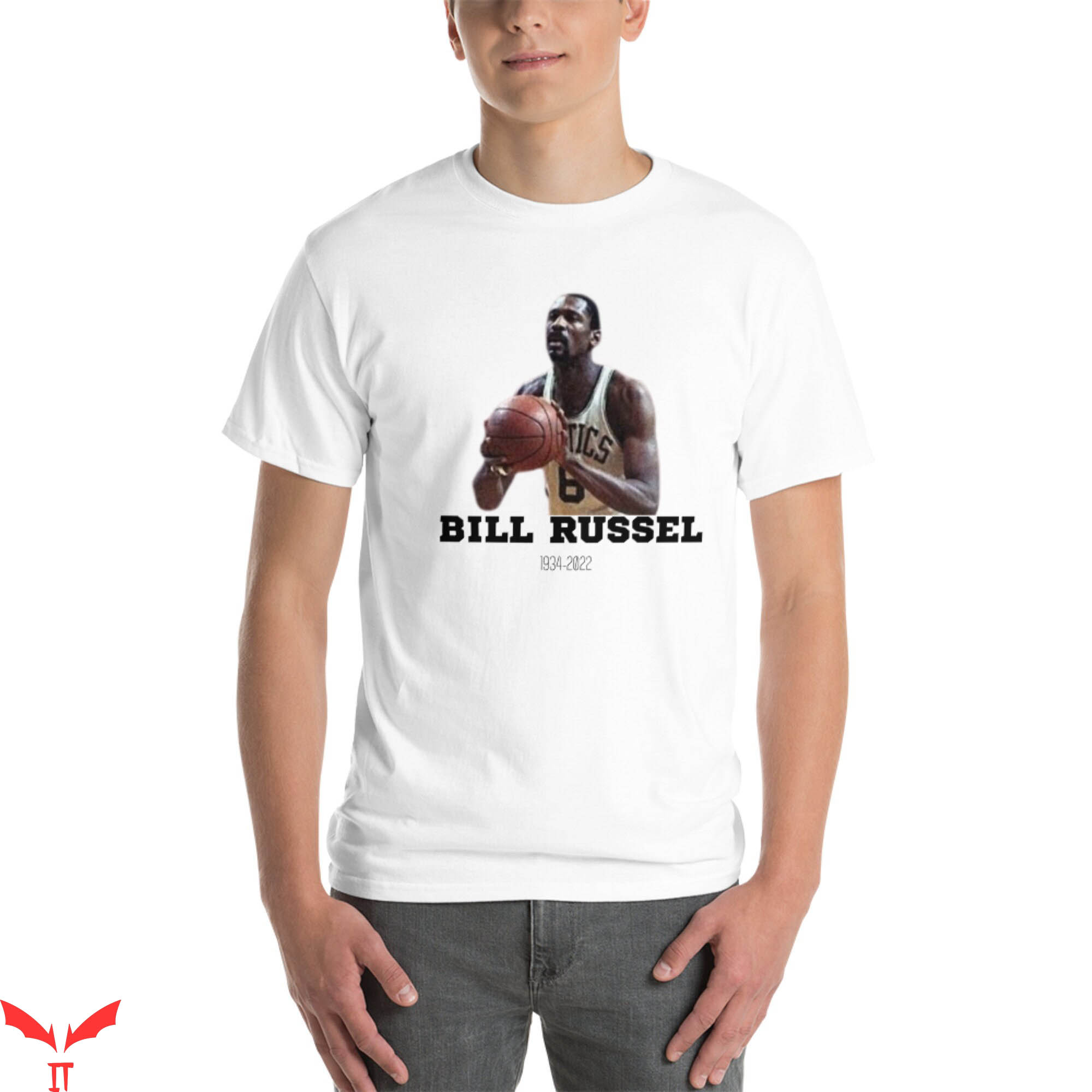 Bill Russell T-Shirt Basketball Team Athlete Vintage Sports Bill Russell T-Shirt Basketball Team Athlete Vintage Sports