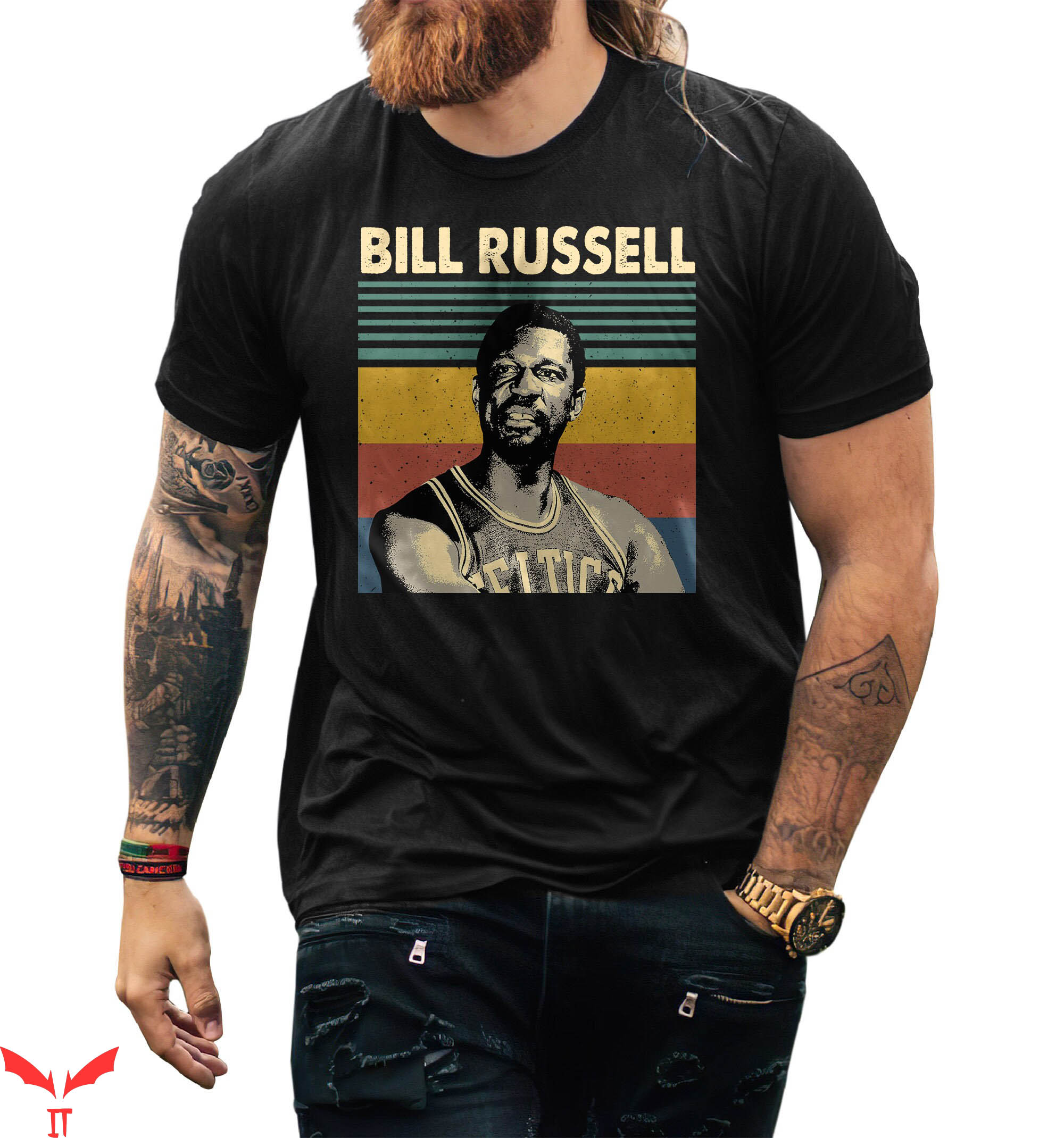Bill Russell T-Shirt Vintage Basketball Fan Lover Tee Bill Russell T-Shirt Vintage Basketball Fan Lover Tee