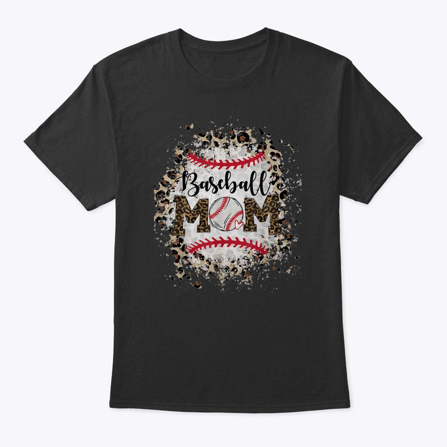Bleached Softball Baseball Mom Leopard Tee Mother's Day T-Shirt Bleached Softball Baseball Mom Leopard Tee Mother's Day T-Shirt