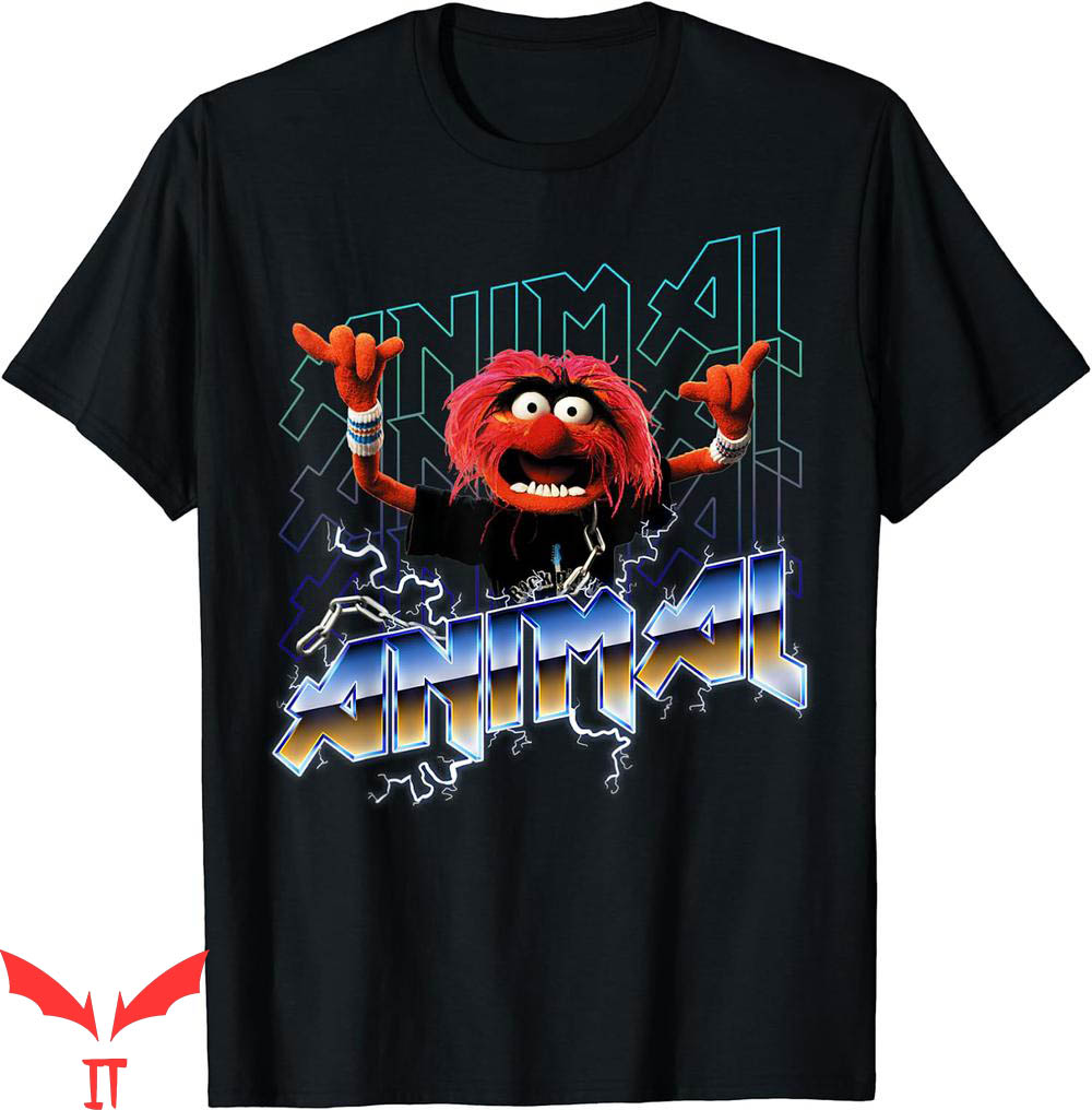 Blue Metallica T-Shirt The Muppets Animal Rock Portrait Blue Metallica T-Shirt The Muppets Animal Rock Portrait
