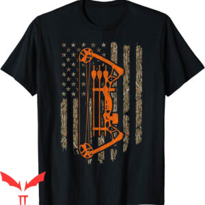 Bow Hunter T-Shirt American Flag Archery Tree Camouflage