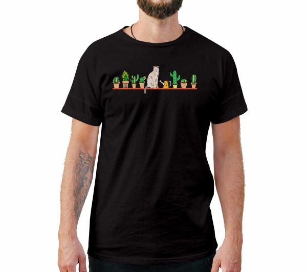 Cat With Plants T-Shirt