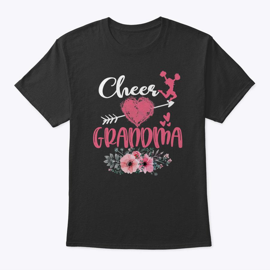 Cheer Grandma Floral Funny Cheerleader Heart Mother's Day T-Shirt Cheer Grandma Floral Funny Cheerleader Heart Mother's Day T-Shirt