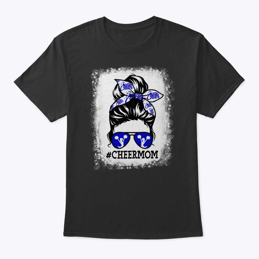 Cheer Mother Mama Cheerleading Mom Messy Bun Mother's Day T-Shirt Cheer Mother Mama Cheerleading Mom Messy Bun Mother's Day T-Shirt