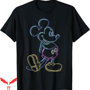 Disney 2023 T-Shirt Mickey Friends Mouse Neon Line Portrait
