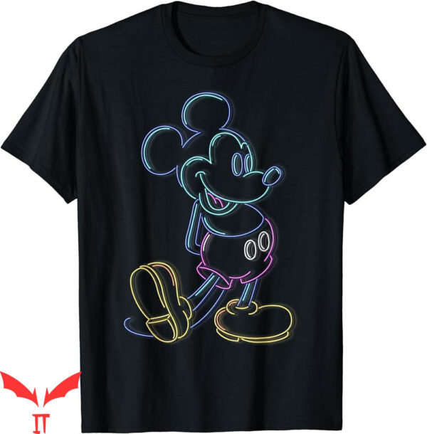 Disney 2023 T-Shirt Mickey Friends Mouse Neon Line Portrait